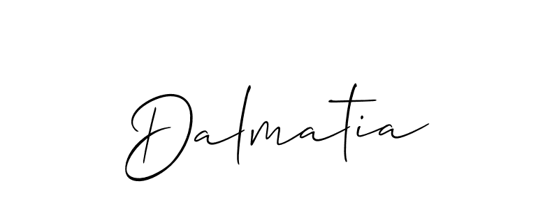 Use a signature maker to create a handwritten signature online. With this signature software, you can design (Allison_Script) your own signature for name Dalmatia. Dalmatia signature style 2 images and pictures png