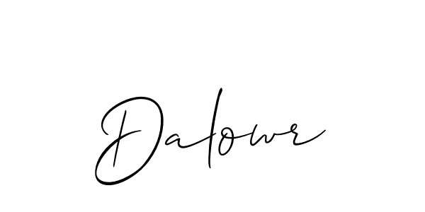 Use a signature maker to create a handwritten signature online. With this signature software, you can design (Allison_Script) your own signature for name Dalowr. Dalowr signature style 2 images and pictures png