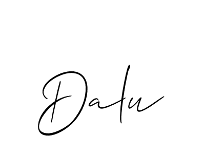 The best way (Allison_Script) to make a short signature is to pick only two or three words in your name. The name Dalu include a total of six letters. For converting this name. Dalu signature style 2 images and pictures png