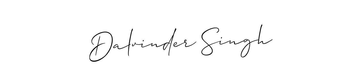 Create a beautiful signature design for name Dalvinder Singh. With this signature (Allison_Script) fonts, you can make a handwritten signature for free. Dalvinder Singh signature style 2 images and pictures png