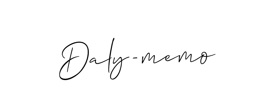 The best way (Allison_Script) to make a short signature is to pick only two or three words in your name. The name Daly-memo include a total of six letters. For converting this name. Daly-memo signature style 2 images and pictures png