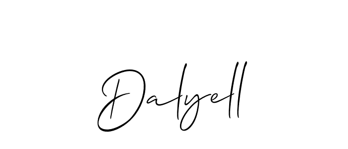 Make a beautiful signature design for name Dalyell. With this signature (Allison_Script) style, you can create a handwritten signature for free. Dalyell signature style 2 images and pictures png