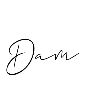 The best way (Allison_Script) to make a short signature is to pick only two or three words in your name. The name Dam include a total of six letters. For converting this name. Dam signature style 2 images and pictures png