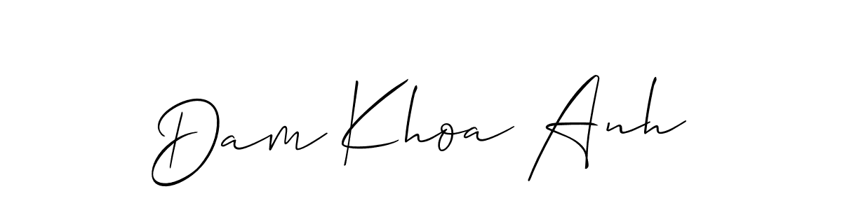 Use a signature maker to create a handwritten signature online. With this signature software, you can design (Allison_Script) your own signature for name Dam Khoa Anh. Dam Khoa Anh signature style 2 images and pictures png