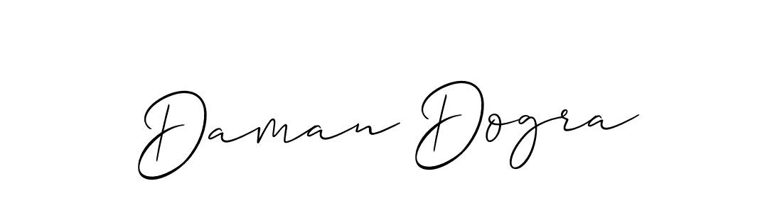 Make a beautiful signature design for name Daman Dogra. With this signature (Allison_Script) style, you can create a handwritten signature for free. Daman Dogra signature style 2 images and pictures png