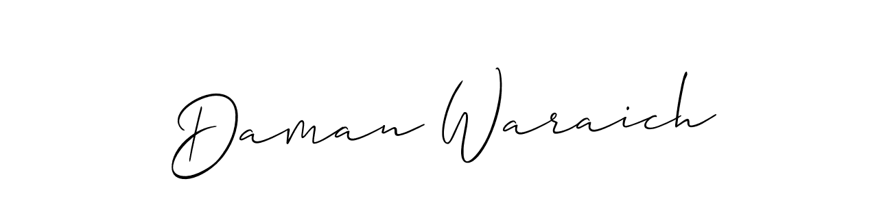 The best way (Allison_Script) to make a short signature is to pick only two or three words in your name. The name Daman Waraich include a total of six letters. For converting this name. Daman Waraich signature style 2 images and pictures png