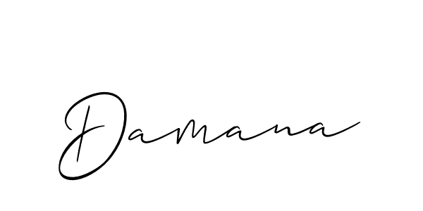 Use a signature maker to create a handwritten signature online. With this signature software, you can design (Allison_Script) your own signature for name Damana. Damana signature style 2 images and pictures png