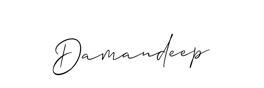 The best way (Allison_Script) to make a short signature is to pick only two or three words in your name. The name Damandeep include a total of six letters. For converting this name. Damandeep signature style 2 images and pictures png