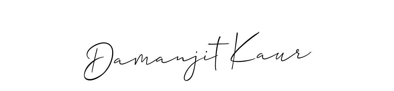It looks lik you need a new signature style for name Damanjit Kaur. Design unique handwritten (Allison_Script) signature with our free signature maker in just a few clicks. Damanjit Kaur signature style 2 images and pictures png