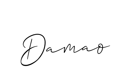 You should practise on your own different ways (Allison_Script) to write your name (Damao) in signature. don't let someone else do it for you. Damao signature style 2 images and pictures png