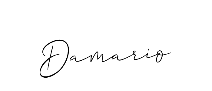 Damario stylish signature style. Best Handwritten Sign (Allison_Script) for my name. Handwritten Signature Collection Ideas for my name Damario. Damario signature style 2 images and pictures png