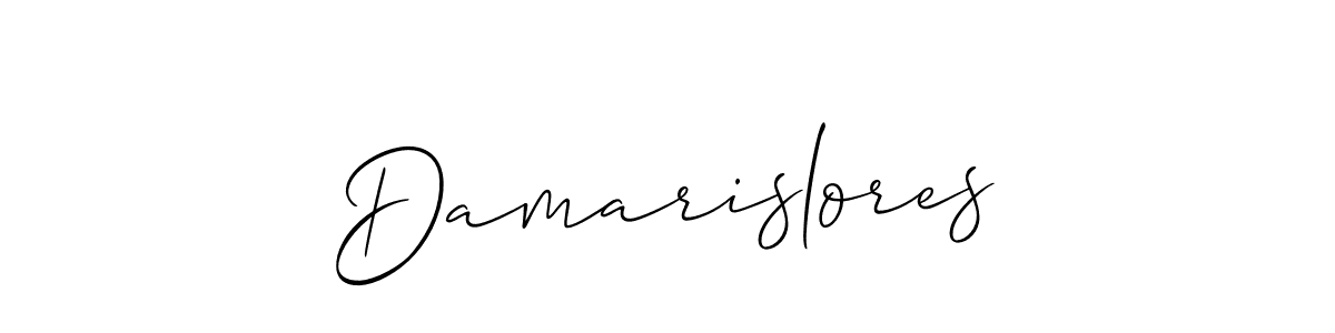 Use a signature maker to create a handwritten signature online. With this signature software, you can design (Allison_Script) your own signature for name Damarislores. Damarislores signature style 2 images and pictures png