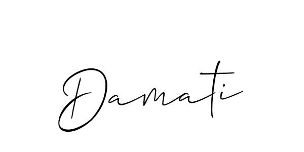 It looks lik you need a new signature style for name Damati. Design unique handwritten (Allison_Script) signature with our free signature maker in just a few clicks. Damati signature style 2 images and pictures png
