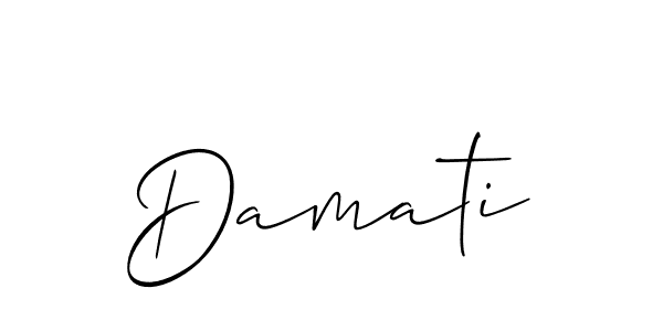 Design your own signature with our free online signature maker. With this signature software, you can create a handwritten (Allison_Script) signature for name Damati. Damati signature style 2 images and pictures png