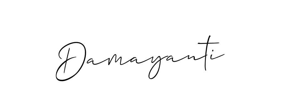 How to make Damayanti name signature. Use Allison_Script style for creating short signs online. This is the latest handwritten sign. Damayanti signature style 2 images and pictures png