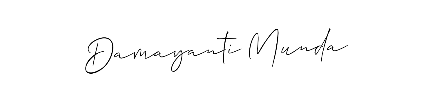 You should practise on your own different ways (Allison_Script) to write your name (Damayanti Munda) in signature. don't let someone else do it for you. Damayanti Munda signature style 2 images and pictures png