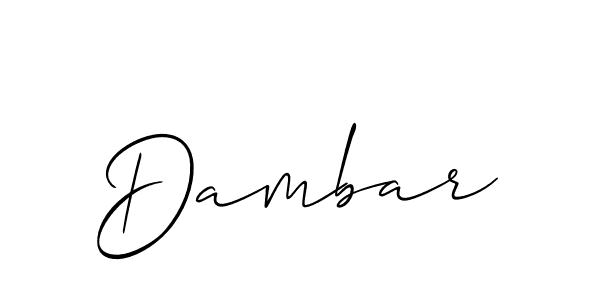 Use a signature maker to create a handwritten signature online. With this signature software, you can design (Allison_Script) your own signature for name Dambar. Dambar signature style 2 images and pictures png