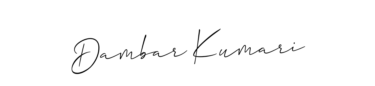 Design your own signature with our free online signature maker. With this signature software, you can create a handwritten (Allison_Script) signature for name Dambar Kumari. Dambar Kumari signature style 2 images and pictures png