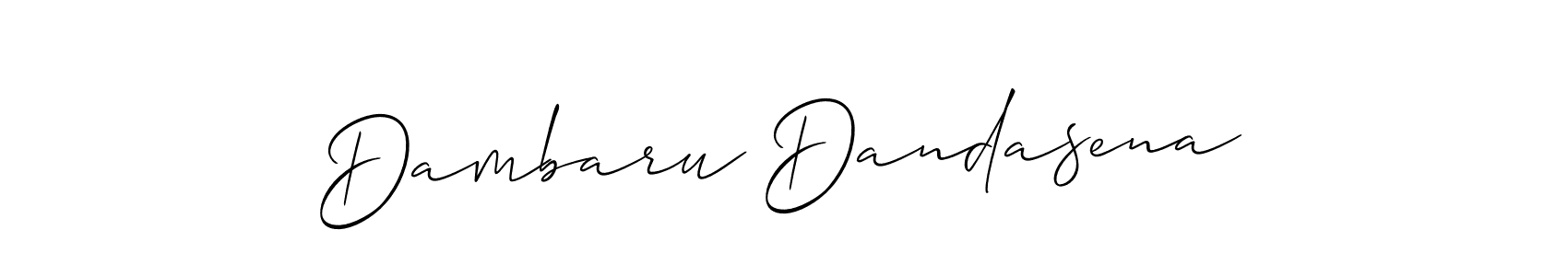 if you are searching for the best signature style for your name Dambaru Dandasena. so please give up your signature search. here we have designed multiple signature styles  using Allison_Script. Dambaru Dandasena signature style 2 images and pictures png