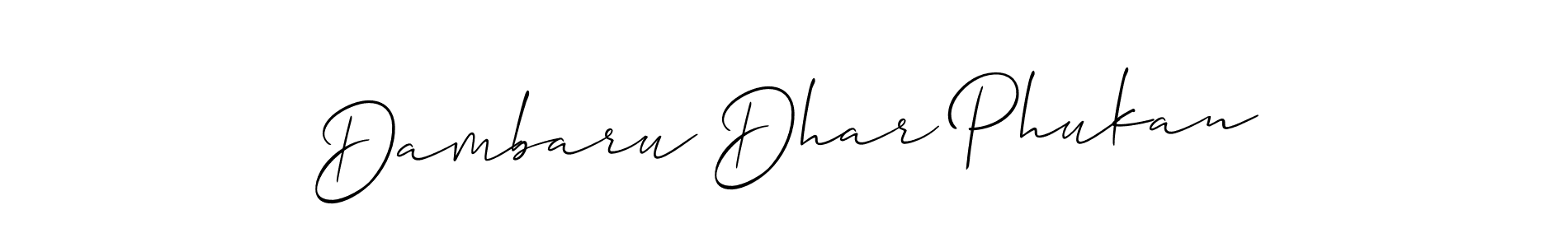 Make a beautiful signature design for name Dambaru Dhar Phukan. With this signature (Allison_Script) style, you can create a handwritten signature for free. Dambaru Dhar Phukan signature style 2 images and pictures png