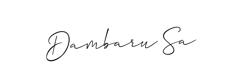 How to make Dambaru Sa name signature. Use Allison_Script style for creating short signs online. This is the latest handwritten sign. Dambaru Sa signature style 2 images and pictures png