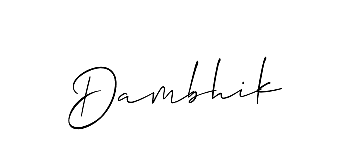 Also You can easily find your signature by using the search form. We will create Dambhik name handwritten signature images for you free of cost using Allison_Script sign style. Dambhik signature style 2 images and pictures png