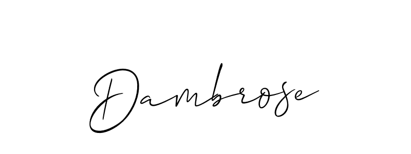 Dambrose stylish signature style. Best Handwritten Sign (Allison_Script) for my name. Handwritten Signature Collection Ideas for my name Dambrose. Dambrose signature style 2 images and pictures png