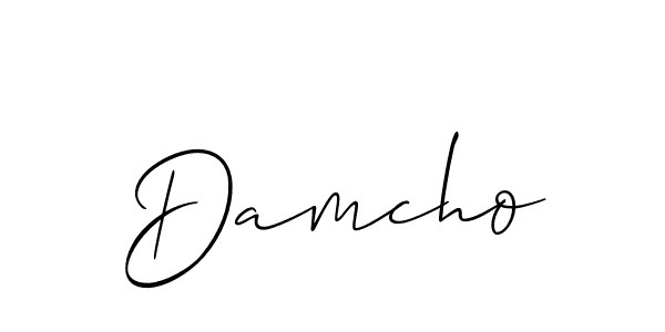 How to make Damcho name signature. Use Allison_Script style for creating short signs online. This is the latest handwritten sign. Damcho signature style 2 images and pictures png