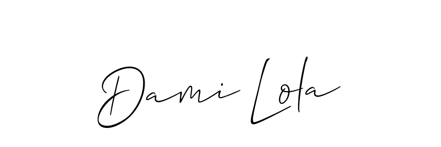 Make a beautiful signature design for name Dami Lola. With this signature (Allison_Script) style, you can create a handwritten signature for free. Dami Lola signature style 2 images and pictures png