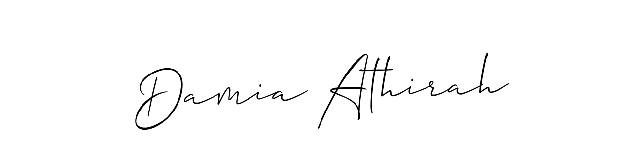 Damia Athirah stylish signature style. Best Handwritten Sign (Allison_Script) for my name. Handwritten Signature Collection Ideas for my name Damia Athirah. Damia Athirah signature style 2 images and pictures png