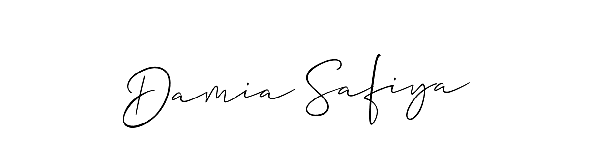Design your own signature with our free online signature maker. With this signature software, you can create a handwritten (Allison_Script) signature for name Damia Safiya. Damia Safiya signature style 2 images and pictures png