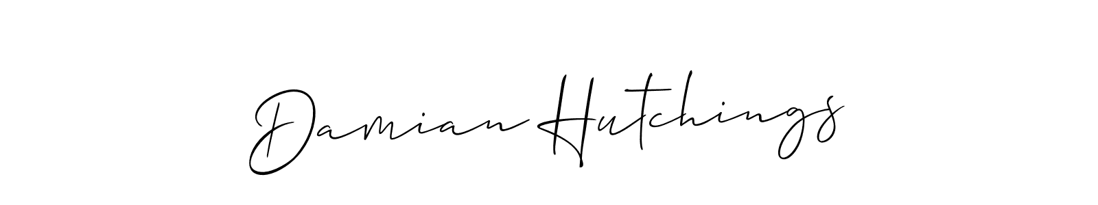 You should practise on your own different ways (Allison_Script) to write your name (Damian Hutchings) in signature. don't let someone else do it for you. Damian Hutchings signature style 2 images and pictures png