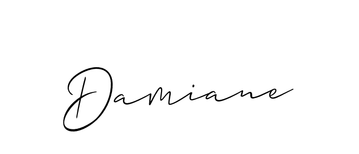 Make a beautiful signature design for name Damiane. With this signature (Allison_Script) style, you can create a handwritten signature for free. Damiane signature style 2 images and pictures png