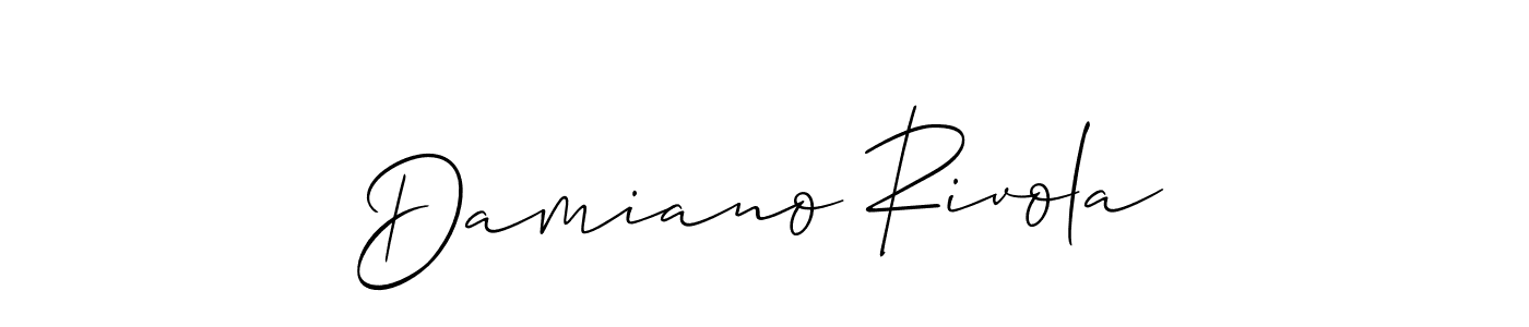 Allison_Script is a professional signature style that is perfect for those who want to add a touch of class to their signature. It is also a great choice for those who want to make their signature more unique. Get Damiano Rivola name to fancy signature for free. Damiano Rivola signature style 2 images and pictures png