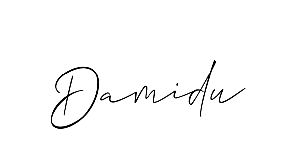 How to make Damidu signature? Allison_Script is a professional autograph style. Create handwritten signature for Damidu name. Damidu signature style 2 images and pictures png