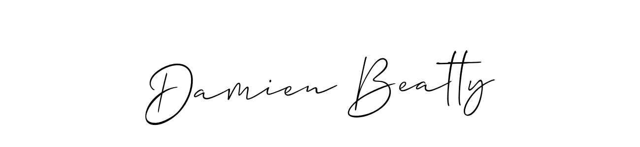 Similarly Allison_Script is the best handwritten signature design. Signature creator online .You can use it as an online autograph creator for name Damien Beatty. Damien Beatty signature style 2 images and pictures png