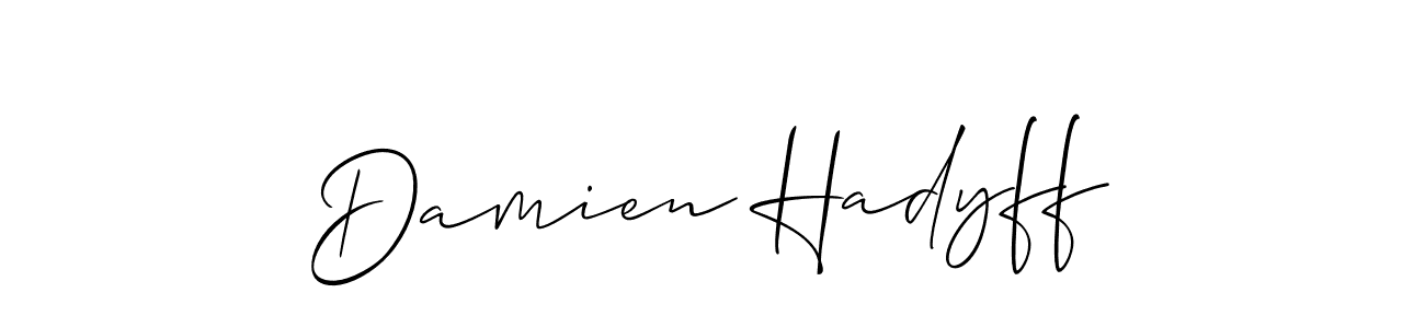 Design your own signature with our free online signature maker. With this signature software, you can create a handwritten (Allison_Script) signature for name Damien Hadyff. Damien Hadyff signature style 2 images and pictures png