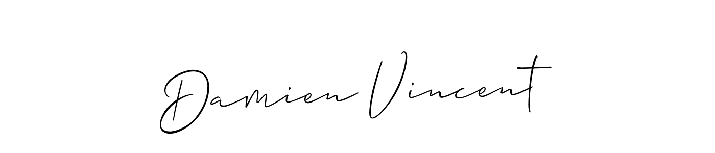 Use a signature maker to create a handwritten signature online. With this signature software, you can design (Allison_Script) your own signature for name Damien Vincent. Damien Vincent signature style 2 images and pictures png
