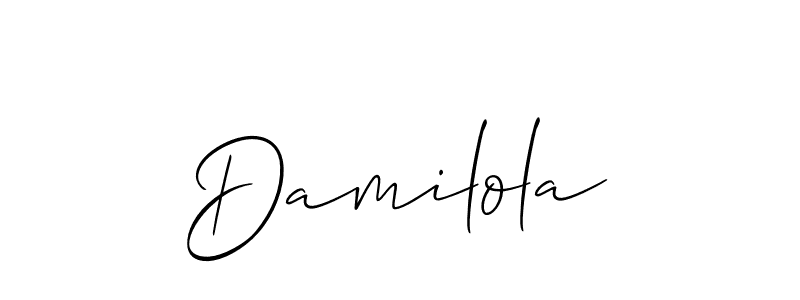 The best way (Allison_Script) to make a short signature is to pick only two or three words in your name. The name Damilola include a total of six letters. For converting this name. Damilola signature style 2 images and pictures png