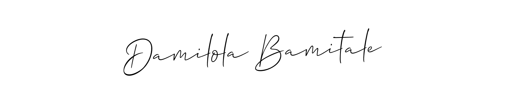 How to make Damilola Bamitale name signature. Use Allison_Script style for creating short signs online. This is the latest handwritten sign. Damilola Bamitale signature style 2 images and pictures png