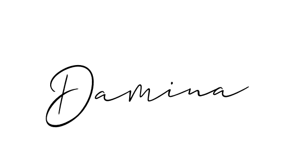 Design your own signature with our free online signature maker. With this signature software, you can create a handwritten (Allison_Script) signature for name Damina. Damina signature style 2 images and pictures png