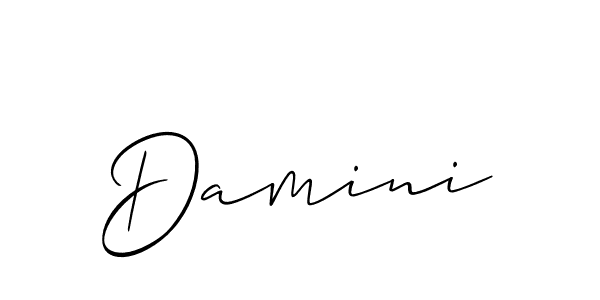 Damini stylish signature style. Best Handwritten Sign (Allison_Script) for my name. Handwritten Signature Collection Ideas for my name Damini. Damini signature style 2 images and pictures png