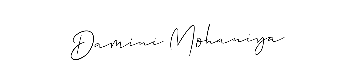 How to Draw Damini Mohaniya signature style? Allison_Script is a latest design signature styles for name Damini Mohaniya. Damini Mohaniya signature style 2 images and pictures png