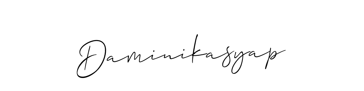 Similarly Allison_Script is the best handwritten signature design. Signature creator online .You can use it as an online autograph creator for name Daminikasyap. Daminikasyap signature style 2 images and pictures png