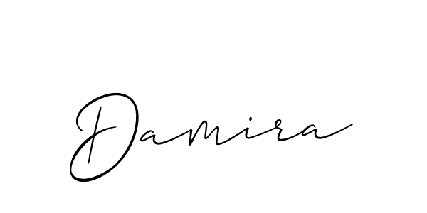 Damira stylish signature style. Best Handwritten Sign (Allison_Script) for my name. Handwritten Signature Collection Ideas for my name Damira. Damira signature style 2 images and pictures png