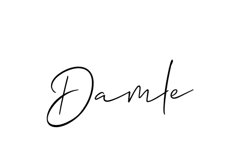 How to make Damle name signature. Use Allison_Script style for creating short signs online. This is the latest handwritten sign. Damle signature style 2 images and pictures png