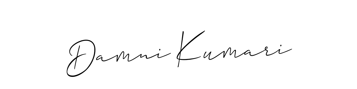 How to make Damni Kumari name signature. Use Allison_Script style for creating short signs online. This is the latest handwritten sign. Damni Kumari signature style 2 images and pictures png