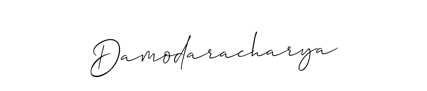 Make a beautiful signature design for name Damodaracharya. With this signature (Allison_Script) style, you can create a handwritten signature for free. Damodaracharya signature style 2 images and pictures png