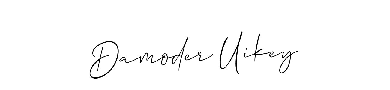 The best way (Allison_Script) to make a short signature is to pick only two or three words in your name. The name Damoder Uikey include a total of six letters. For converting this name. Damoder Uikey signature style 2 images and pictures png