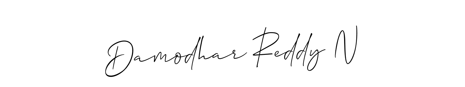 You should practise on your own different ways (Allison_Script) to write your name (Damodhar Reddy N) in signature. don't let someone else do it for you. Damodhar Reddy N signature style 2 images and pictures png